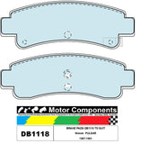 BRAKE PADS DB1118 TO SUIT Nissan  PULSAR  1987-1991