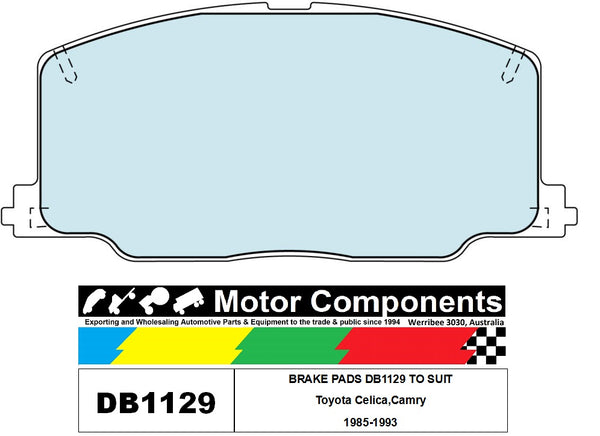 BRAKE PADS DB1129 TO SUIT Toyota Celica,Camry 1985-1993