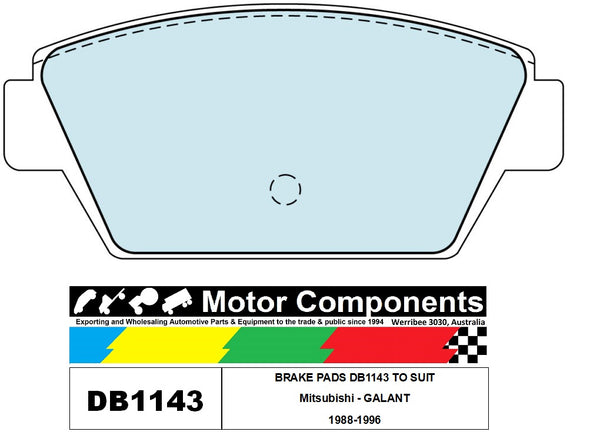 BRAKE PADS DB1143 TO SUIT Mitsubishi - GALANT 1988-1996
