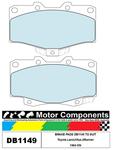 BRAKE PADS DB1149 TO SUIT Toyota Land,Hilux,4Runner 1984 ON