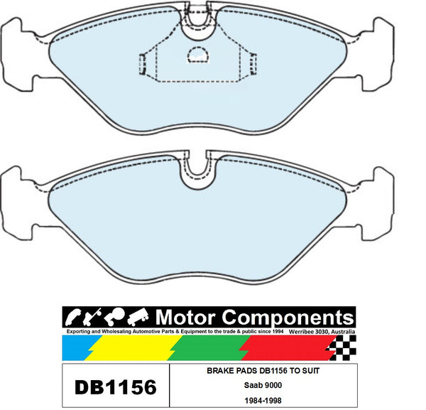 BRAKE PADS DB1156 TO SUIT Saab 9000  1984-1998