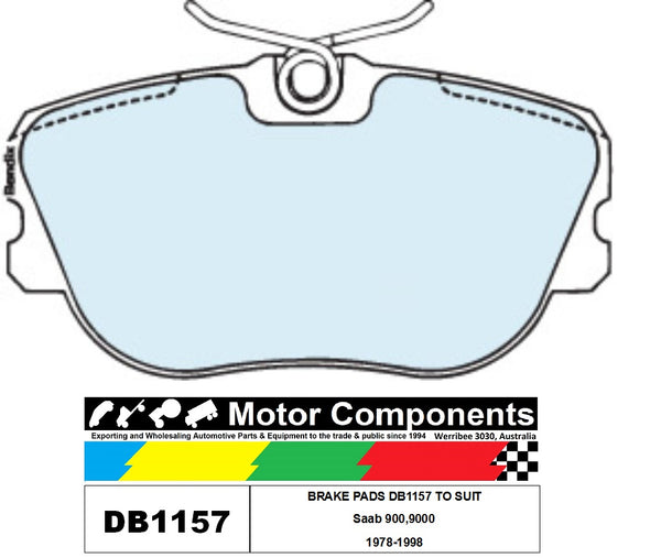 BRAKE PADS DB1157 TO SUIT Saab 900,9000 1978-1998