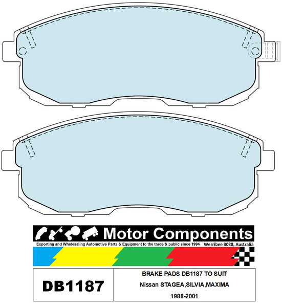 BRAKE PADS DB1187 TO SUIT Nissan STAGEA,SILVIA,MAXIMA 1988-2001