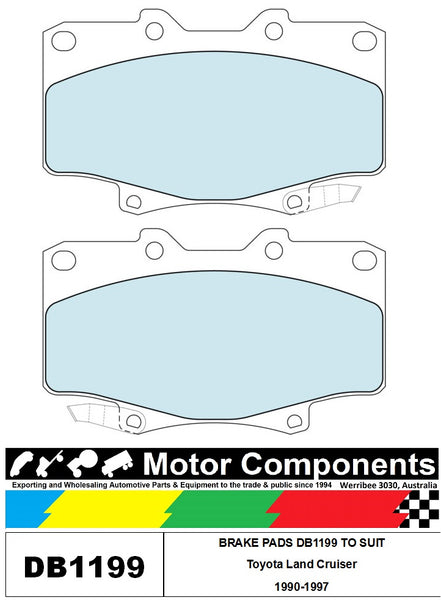 BRAKE PADS DB1199 TO SUIT Toyota Land Cruiser 1990-1997