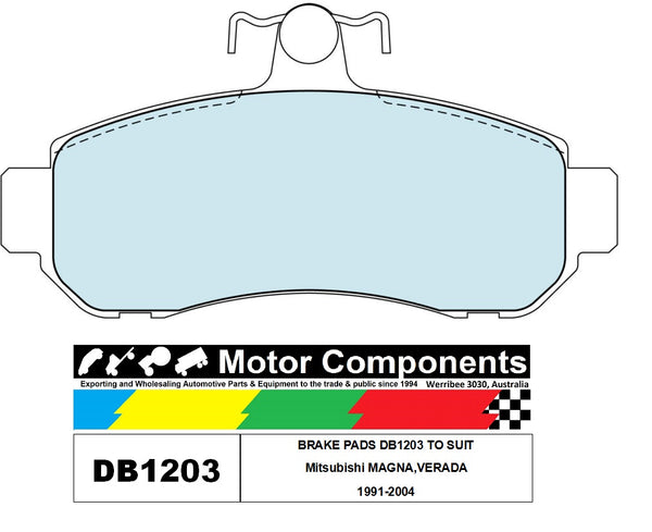 BRAKE PADS DB1203 TO SUIT Mitsubishi MAGNA,VERADA 1991-2004