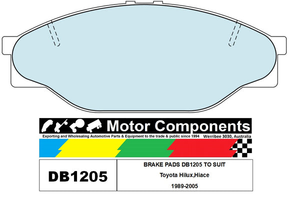 BRAKE PADS DB1205 TO SUIT Toyota Hilux,Hiace 1989-2005