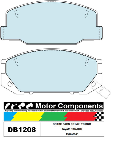 BRAKE PADS DB1208 TO SUIT Toyota TARAGO  1990-2000