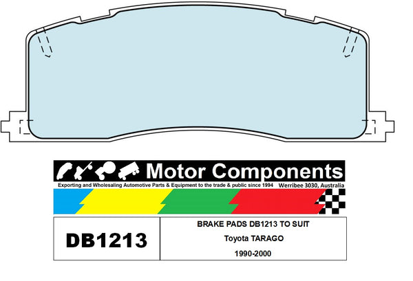 BRAKE PADS DB1213 TO SUIT Toyota TARAGO 1990-2000
