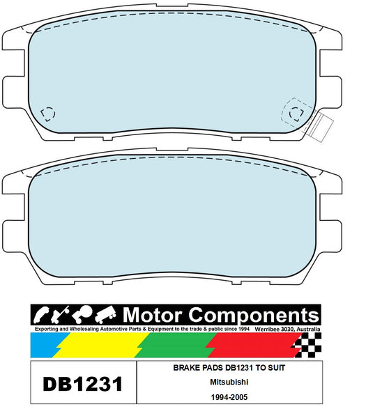 BRAKE PADS DB1231 TO SUIT Mitsubishi 1994-2005