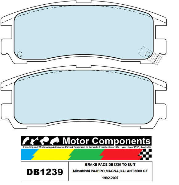 BRAKE PADS DB1239 TO SUIT Mitsubishi PAJERO,MAGNA,GALANT,3000 GT 1992-2007