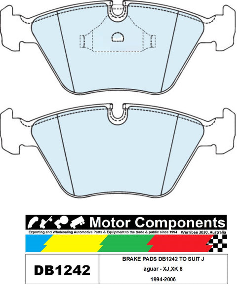 BRAKE PADS DB1242 TO SUIT Jaguar - XJ,XK 8 1994-2006