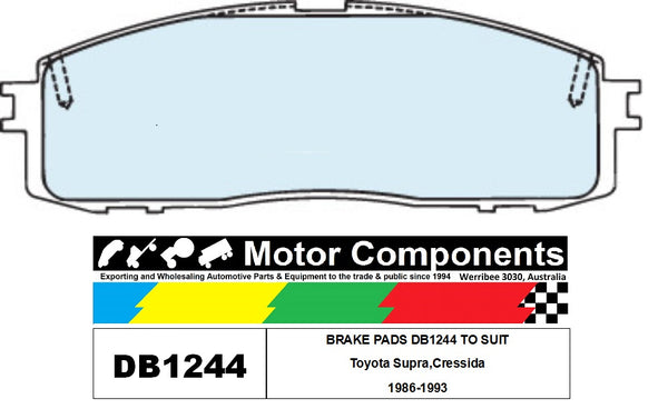 BRAKE PADS DB1244 TO SUIT Toyota Supra,Cressida 1986-1993