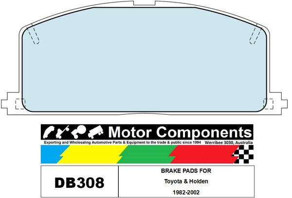 BRAKE PADS FDB0308M TO SUIT Toyota & Holden 1982-2002