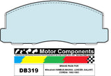 BRAKE PADS FDB0319M TO SUIT Mitsubishi NIMBUS,MAGNA, LANCER, GALANT, CORDIA  198