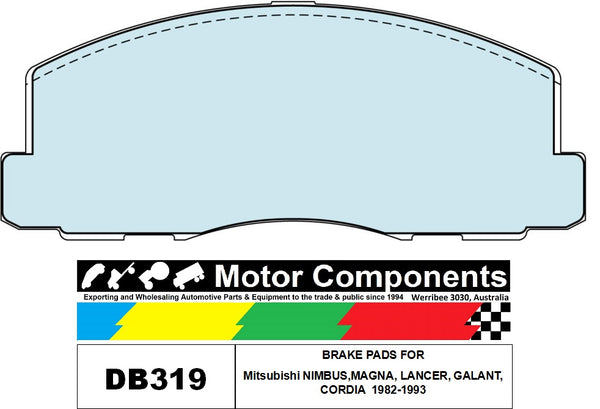 BRAKE PADS FDB0319M TO SUIT Mitsubishi NIMBUS,MAGNA, LANCER, GALANT, CORDIA  198