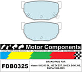 BRAKE PADS FDB0325M TO SUIT Nissan 180.200 SX, 280 ZX ZXT, 300 ZX, SKYLINE, SILV