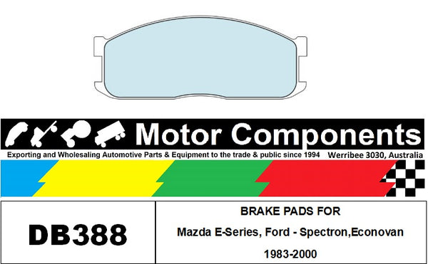 BRAKE PADS DB388  TO SUIT Mazda E-Series, Ford - Spectron,Econovan 1983-2000