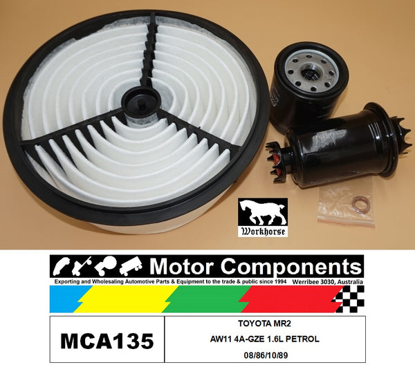 FILTER SERVICE KIT FOR TOYOTA MR2 AW11 4A-GZE 1.6L PETROL 08/86>10/1989