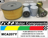 Filter Service Kit for Landcruiser HDJ100R Turbo Diesel 4.2L 1HD-FTE 2000-07