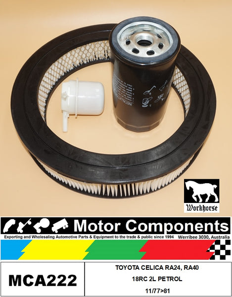 FILTER SERVICE KIT FOR TOYOTA CELICA RA24 RA40 18RC 2L PETROL 11/77>81