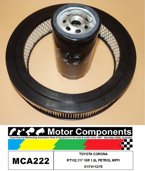 FILTER SERVICE KIT for TOYOTA CORONA RT102,117 16R 1.8L PETROL MPFI 01/74>12/76