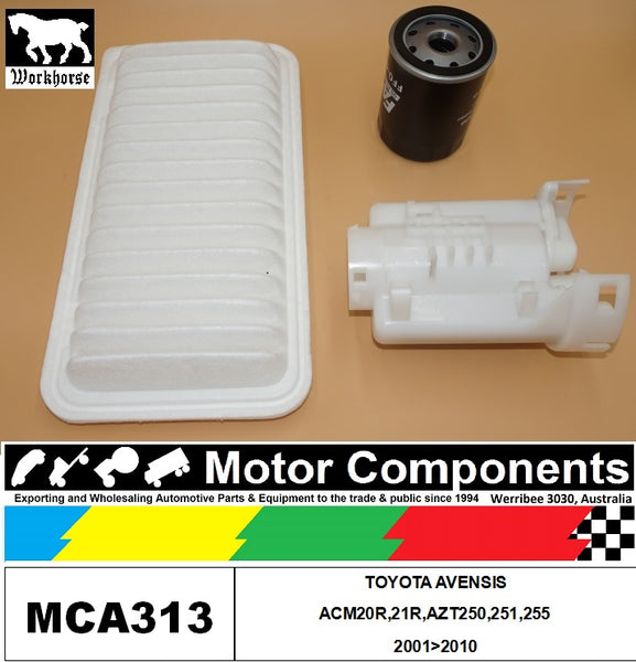 FILTER SERVICE KIT FOR TOYOTA AVENSIS ACM20R,21R,AZT250,251,255 2001>2010