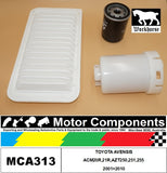 FILTER SERVICE KIT FOR TOYOTA AVENSIS ACM20R,21R,AZT250,251,255 2001>2010