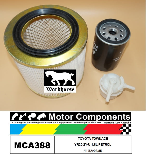 FILTER SERVICE KIT FOR TOYOTA TOWNACE YR20 2Y-U 1.8L PETROL 11/82>08/85