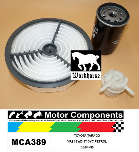 FILTER SERVICE KIT FOR TOYOTA TARAGO YR21 2WD 3Y 3YC PETROL 03/84>90