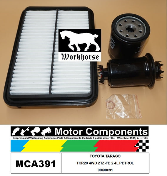 FILTER SERVICE KIT FOR TOYOTA TARAGO TCR20 4WD 2TZ-FE 2.4L PETROL 09/90>91