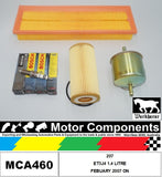 SPARK PLUGS & FILTER KIT Oil Air Fuel for PEUGEOT 207 A7 ET3J4 1.4L Petrol	2/07