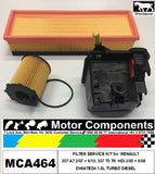 FILTER KIT for PEUGEOT 307 T5 Hdi DV6TED4 1.6L Turbo Diesel 2/05>9/08