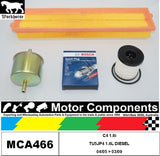 SPARK PLUGS &  FILTER KIT for CITROEN C4 1.6i TU5JP4 1.6L DIESEL 04/05 > 03/09