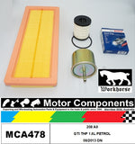 SPARK PLUGS & FILTER SERVICE KIT for PEUGEOT 208 A9 GTI THP 1.6L PETROL 08/2013