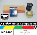 SPARK PLUGS & FILTER SERVICE KIT for PEUGEOT 306 N3 XU7JP  1.8L PETROL 04/94 > 9