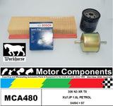 SPARK PLUGS & FILTER SERVICE KIT for PEUGEOT 306 N3 XR TX XU7JP 1.8L PETROL 04/9