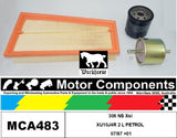 FILTER SERVICE KIT for PEUGEOT 306 NS Xsi XU10J4R 2 L PETROL 07/97 >01