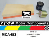 FILTER SERVICE KIT for PEUGEOT 306 NS Xsi XU10J4R 2 L PETROL 07/97 >01