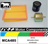 FILTER SERVICE KIT PEUGEOT for 206 Gti EW10J4  2L Petrol 09/1999-2007