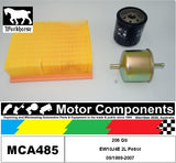 FILTER SERVICE KIT PEUGEOT for 206 Gti EW10J4  2L Petrol 09/1999-2007
