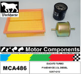FILTER SERVICE KIT for  FIAT DUCATO Turbo F1AE0481C 2.3L DIESEL 02/07>02/12