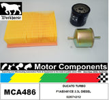 FILTER SERVICE KIT for  FIAT DUCATO Turbo F1AE0481C 2.3L DIESEL 02/07>02/12