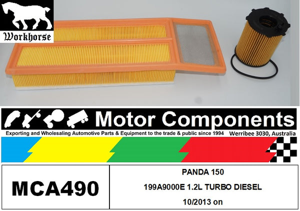 FILTER SERVICE KIT for FIAT  PANDA 150 199A9000  1.2L TURBO DIESEL 10/2013 on
