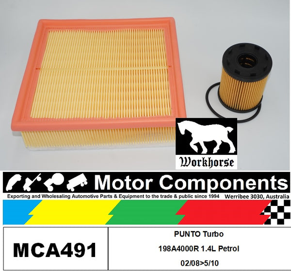 FILTER SERVICE KIT for FIAT  PUNTO Turbo 198A4000 1.4L Petrol 02/08>05/10