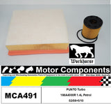 FILTER SERVICE KIT for FIAT  PUNTO Turbo 198A4000 1.4L Petrol 02/08>05/10