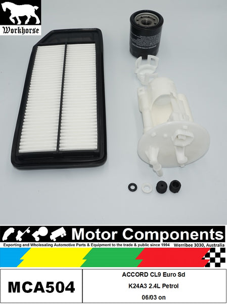 FILTER SERVICE KIT for Honda ACCORD CL9 Euro Sd K24A3 2.4L Petrol 06/03 on