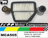 FILTER SERVICE KIT for HOLDEN CAPTIVA CG Z20S1 2L TURBO DIESEL 5/07>1/11