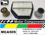 FILTER SERVICE KIT for HOLDEN CAPTIVA CG Z20S1 2L TURBO DIESEL 5/07>1/11