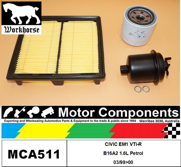 FILTER SERVICE KIT for Honda CIVIC EM1 VTi-R B16A2 1.6L Petrol 3/99>00