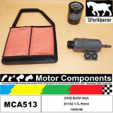 FILTER SERVICE KIT for Honda CIVIC EU3Vi Htch D17A2 1.7L Petrol 10/00>06